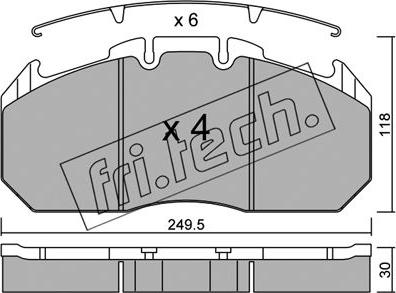Fri.Tech. 603.0 - Тормозные колодки, дисковые, комплект autosila-amz.com