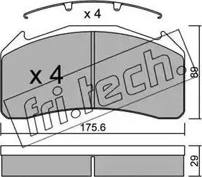Fri.Tech. 607.0 - Тормозные колодки, дисковые, комплект autosila-amz.com