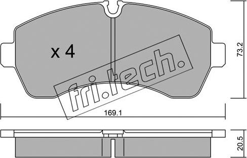 Fri.Tech. 689.0 - Тормозные колодки, дисковые, комплект autosila-amz.com