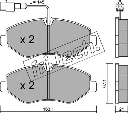 Fri.Tech. 687.4 - Тормозные колодки, дисковые, комплект autosila-amz.com