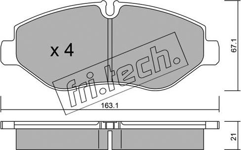 Fri.Tech. 687.1 - Тормозные колодки, дисковые, комплект autosila-amz.com