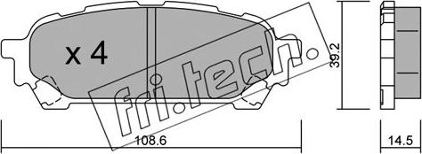 Fri.Tech. 629.0 - Тормозные колодки, дисковые, комплект autosila-amz.com