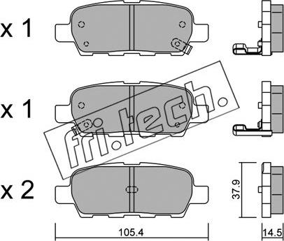 Fri.Tech. 628.0 - Тормозные колодки, дисковые, комплект autosila-amz.com