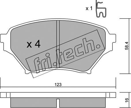 Fri.Tech. 623.0 - Тормозные колодки, дисковые, комплект autosila-amz.com