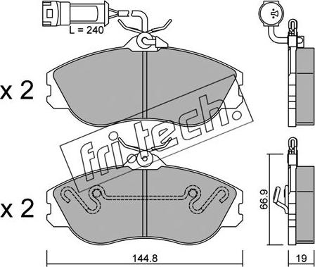 Fri.Tech. 679.1 - Тормозные колодки, дисковые, комплект autosila-amz.com