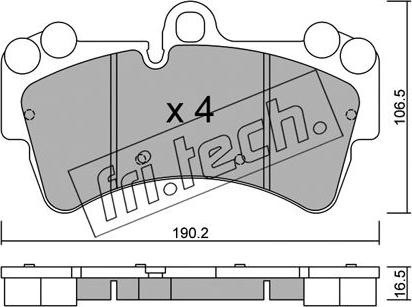 Fri.Tech. 670.0 - Тормозные колодки, дисковые, комплект autosila-amz.com