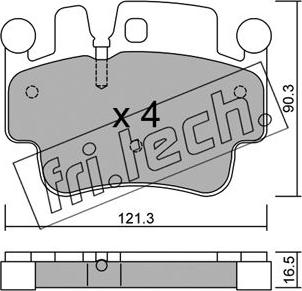 Fri.Tech. 673.0 - Тормозные колодки, дисковые, комплект autosila-amz.com