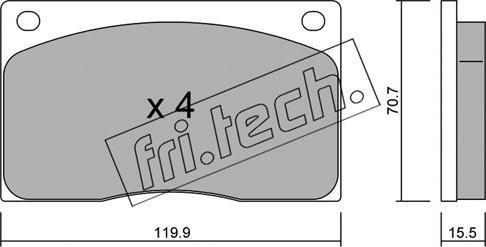 Fri.Tech. 091.0 - Тормозные колодки, дисковые, комплект autosila-amz.com