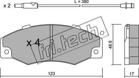 Fri.Tech. 098.0 - Тормозные колодки, дисковые, комплект autosila-amz.com