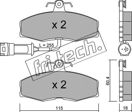 Fri.Tech. 041.1 - Тормозные колодки, дисковые, комплект autosila-amz.com