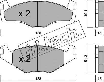 Fri.Tech. 047.0 - Тормозные колодки, дисковые, комплект autosila-amz.com