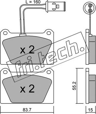 Fri.Tech. 054.1 - Тормозные колодки, дисковые, комплект autosila-amz.com