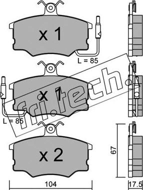 Fri.Tech. 055.0 - Тормозные колодки, дисковые, комплект autosila-amz.com