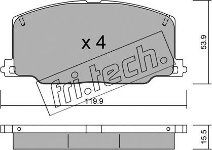Fri.Tech. 069.0 - Тормозные колодки, дисковые, комплект autosila-amz.com