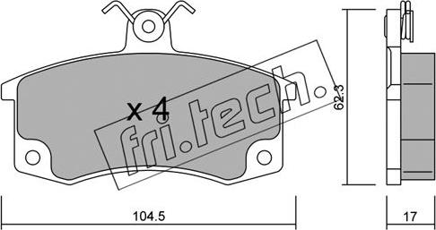 Fri.Tech. 064.0 - Тормозные колодки, дисковые, комплект autosila-amz.com