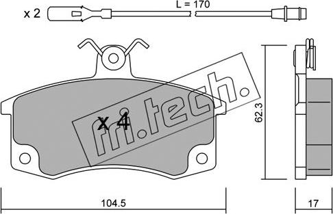 Fri.Tech. 064.1 - Тормозные колодки, дисковые, комплект autosila-amz.com