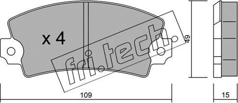 Fri.Tech. 005.2 - Тормозные колодки, дисковые, комплект autosila-amz.com