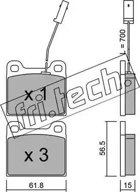 Fri.Tech. 003.3 - Тормозные колодки, дисковые, комплект autosila-amz.com