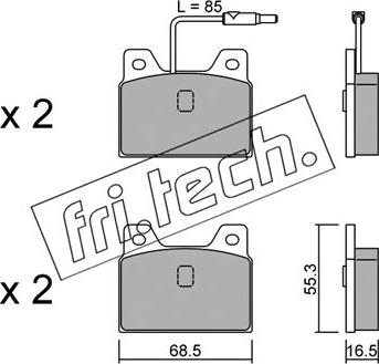 Fri.Tech. 086.0 - Тормозные колодки, дисковые, комплект autosila-amz.com