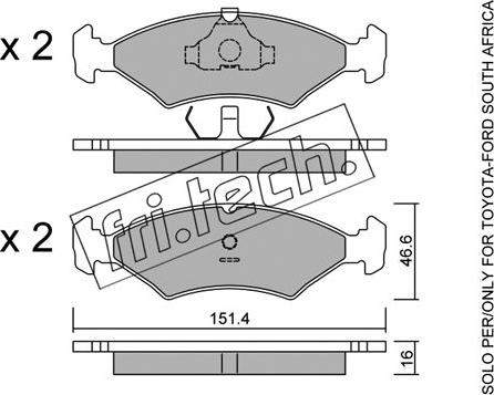 Fri.Tech. 031.2 - Тормозные колодки, дисковые, комплект autosila-amz.com
