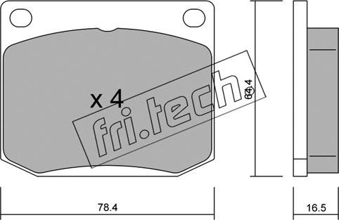 Fri.Tech. 020.0 - Тормозные колодки, дисковые, комплект autosila-amz.com