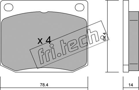 Fri.Tech. 020.1 - Тормозные колодки, дисковые, комплект autosila-amz.com