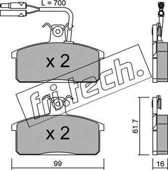 Fri.Tech. 028.1 - Тормозные колодки, дисковые, комплект autosila-amz.com