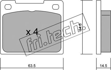 Fri.Tech. 022.0 - Тормозные колодки, дисковые, комплект autosila-amz.com