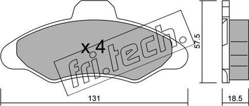 Fri.Tech. 073.0 - Тормозные колодки, дисковые, комплект autosila-amz.com