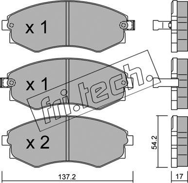 Fri.Tech. 195.0 - Тормозные колодки, дисковые, комплект autosila-amz.com