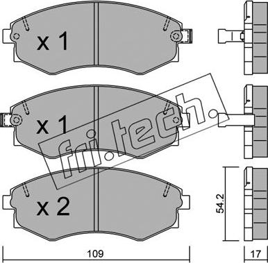 Fri.Tech. 195.1 - Тормозные колодки, дисковые, комплект autosila-amz.com