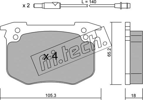 Fri.Tech. 196.0 - Комплект тормозных колодок, дисковый тормоз 196.0 autosila-amz.com