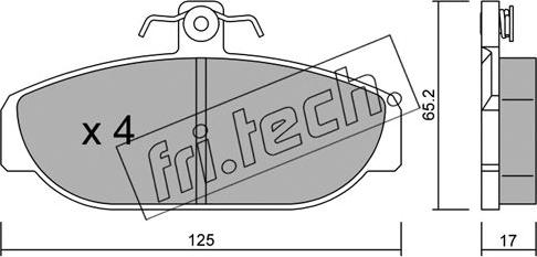 Fri.Tech. 190.0 - Тормозные колодки, дисковые, комплект autosila-amz.com