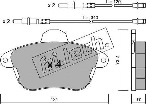 Fri.Tech. 191.0 - Тормозные колодки, дисковые, комплект autosila-amz.com