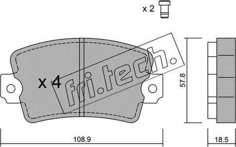 Fri.Tech. 193.0 - Тормозные колодки, дисковые, комплект autosila-amz.com