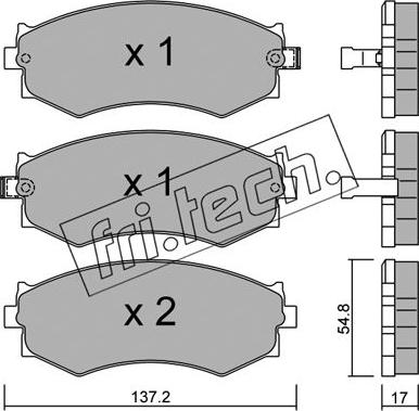 Fri.Tech. 197.1 - Тормозные колодки, дисковые, комплект autosila-amz.com