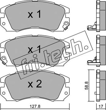 Fri.Tech. 142.0 - Тормозные колодки, дисковые, комплект autosila-amz.com