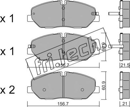 Fri.Tech. 1094.0 - Тормозные колодки, дисковые, комплект autosila-amz.com