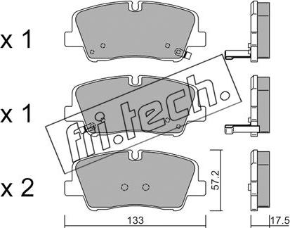 Fri.Tech. 1095.0 - Тормозные колодки, дисковые, комплект autosila-amz.com