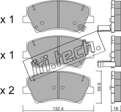 Fri.Tech. 1092.0 - Тормозные колодки, дисковые, комплект autosila-amz.com