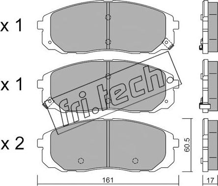 Fri.Tech. 1097.0 - Тормозные колодки, дисковые, комплект autosila-amz.com