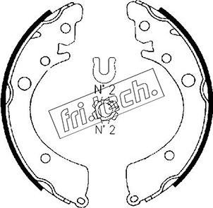 Fri.Tech. 1044.006 - Комплект тормозных колодок, барабанные autosila-amz.com