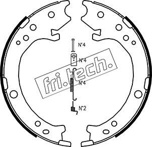 Fri.Tech. 1044.025K - Комплект тормозов, ручник, парковка autosila-amz.com