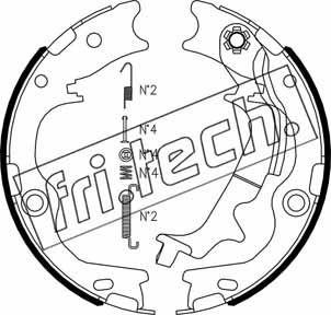 Fri.Tech. 1046.231K - Комплект тормозов, ручник, парковка autosila-amz.com