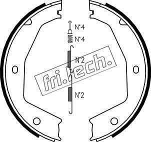 Fri.Tech. 1048.002K - Комплект тормозов, ручник, парковка autosila-amz.com