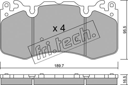 Fri.Tech. 1048.0 - Тормозные колодки, дисковые, комплект autosila-amz.com