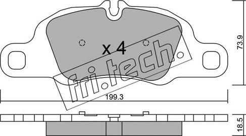 Fri.Tech. 1051.0 - Тормозные колодки, дисковые, комплект autosila-amz.com