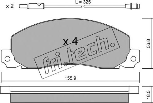 Fri.Tech. 100.0 - Тормозные колодки, дисковые, комплект autosila-amz.com