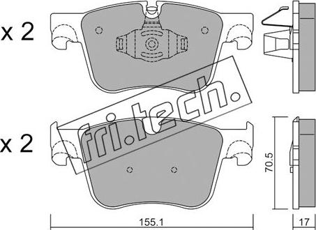 Fri.Tech. 1001.1 - Тормозные колодки, дисковые, комплект autosila-amz.com