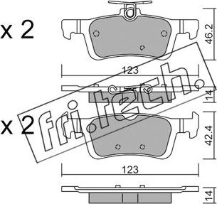 Fri.Tech. 1002.1 - Тормозные колодки, дисковые, комплект autosila-amz.com